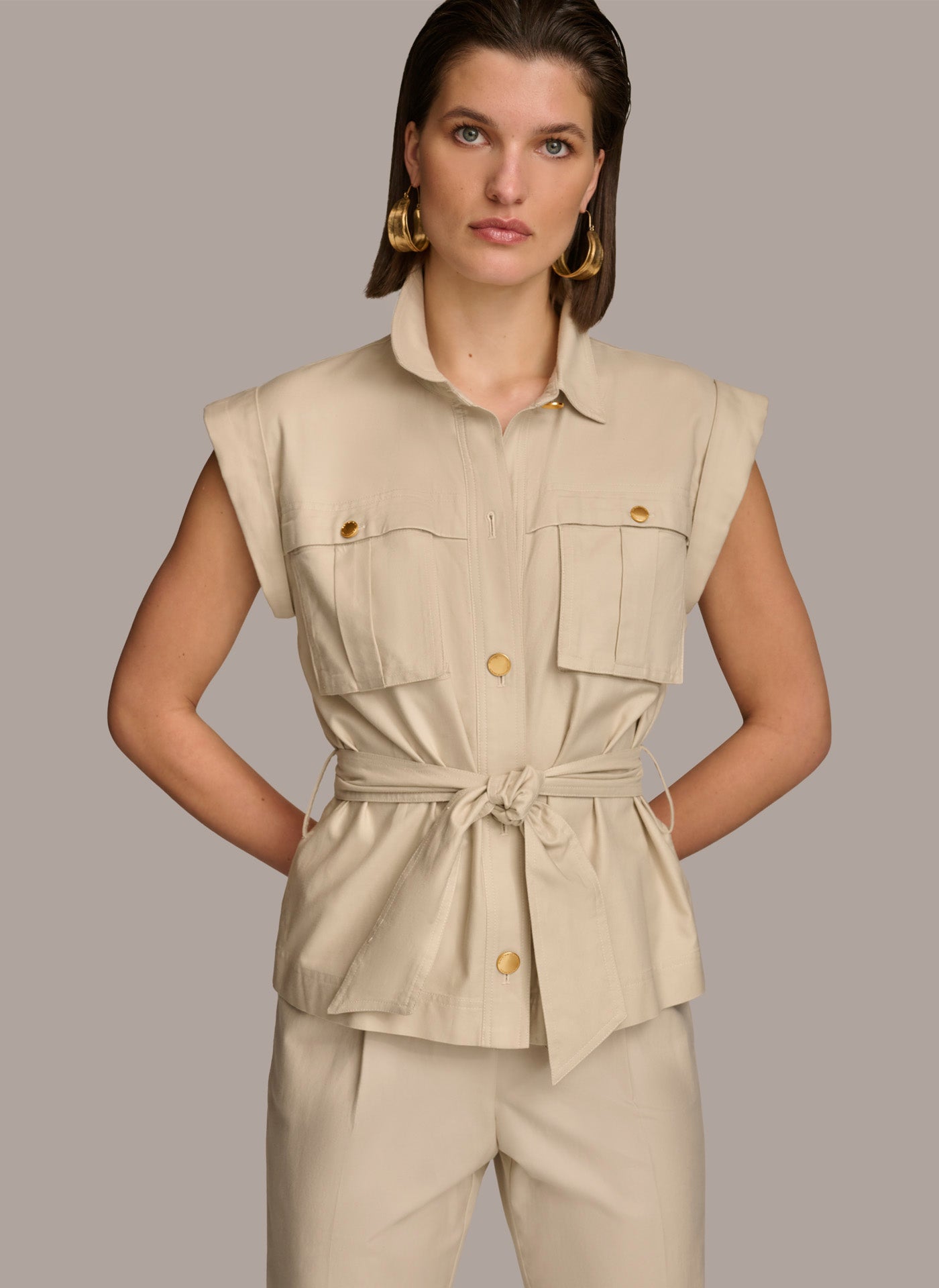 (image for) PRACTICAL BELTED JACKET WITH POCKETS